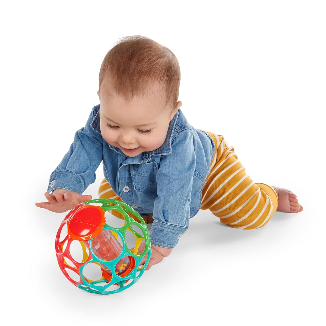 Bright Starts Oball, Regenmacher, Flexibler, leicht greifbarer Ball, zum Schütteln, Greifen und Beis