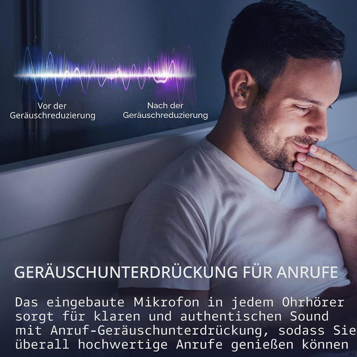 AMAFACE Bluetooth Kopfhörer,Kabellose In Ear Kopfhörer mit Dual Mikrofon,Leichtgewicht Wireless Earb