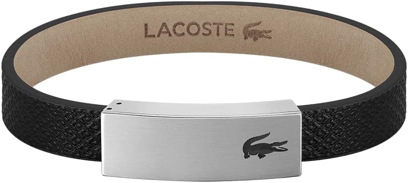 Lacoste Lederarmband für Herren Kollektion PORT Verziert mit petit piqué Muster - 2040110