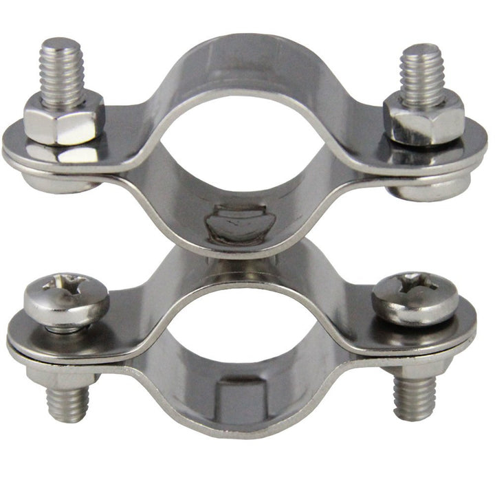 10 Stück Rohrschelle DOPPELT FEST D= 25 mm - Edelstahl A2 AISI 304