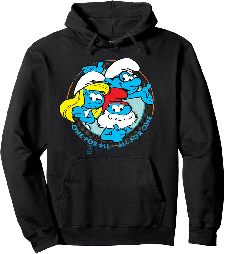 The Smurfs Schlumpfe Papa Smurf Smurfette All for One Pullover Hoodie