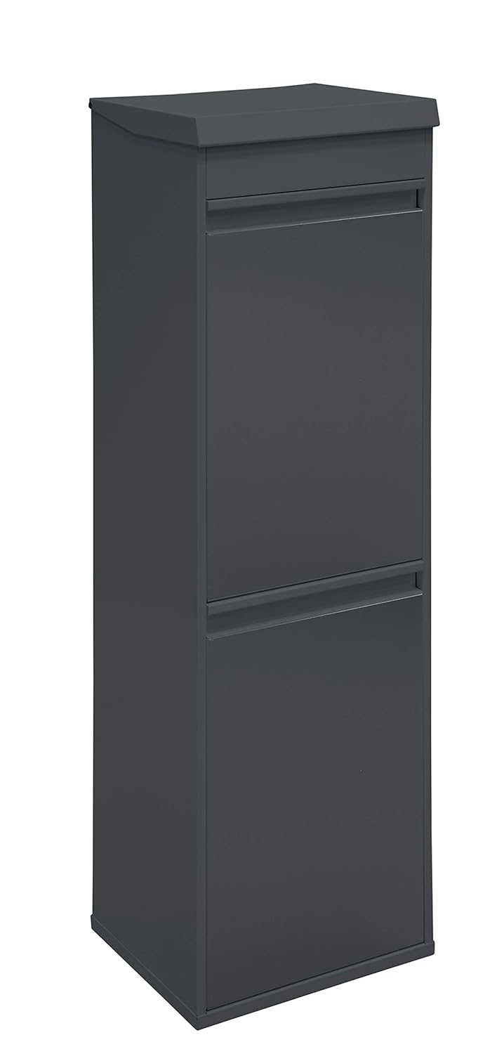 Arregui Top CR224-B Recycling Abfalleimer / Mülleimer aus Stahl mit Aufbewahrungsbox mit Deckel, Mül