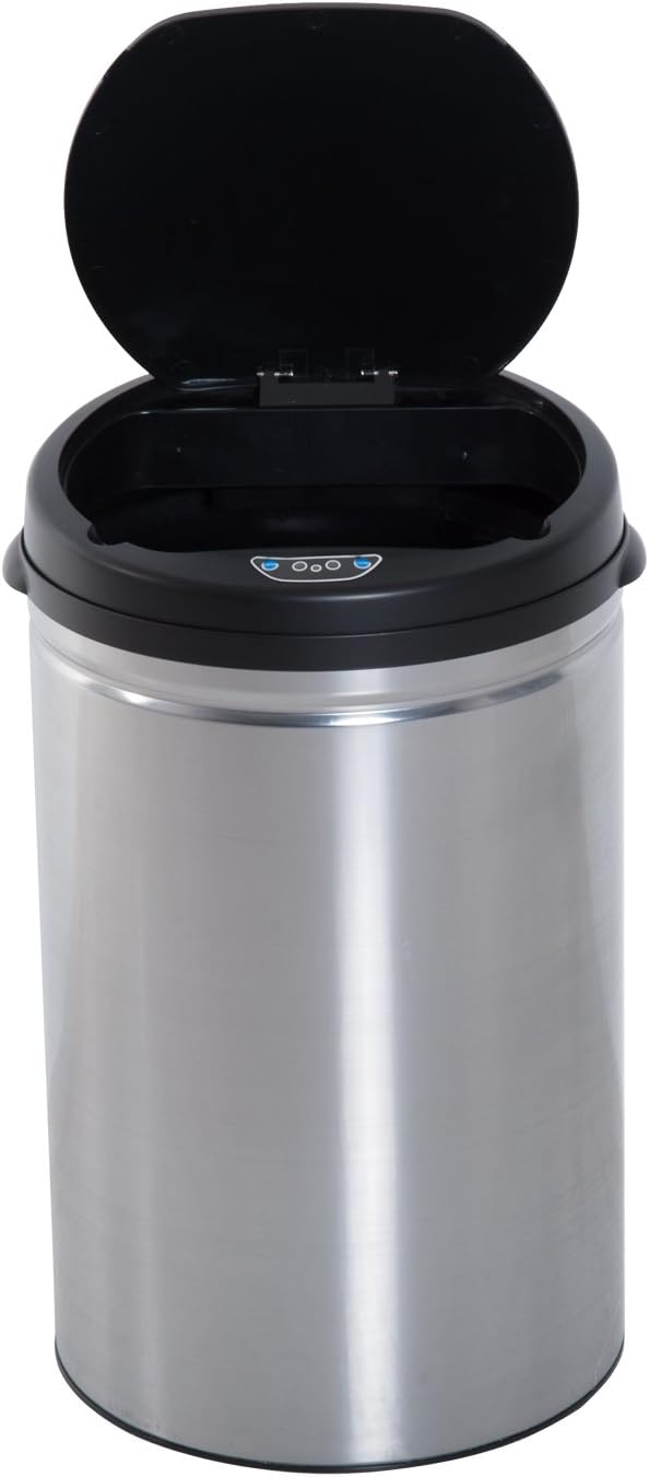 HOMCOM Edelstahl Automatik Sensor Mülleimer Abfalleimer IR Sensor mit/ohne Inneneimer rund 30 L 30.5