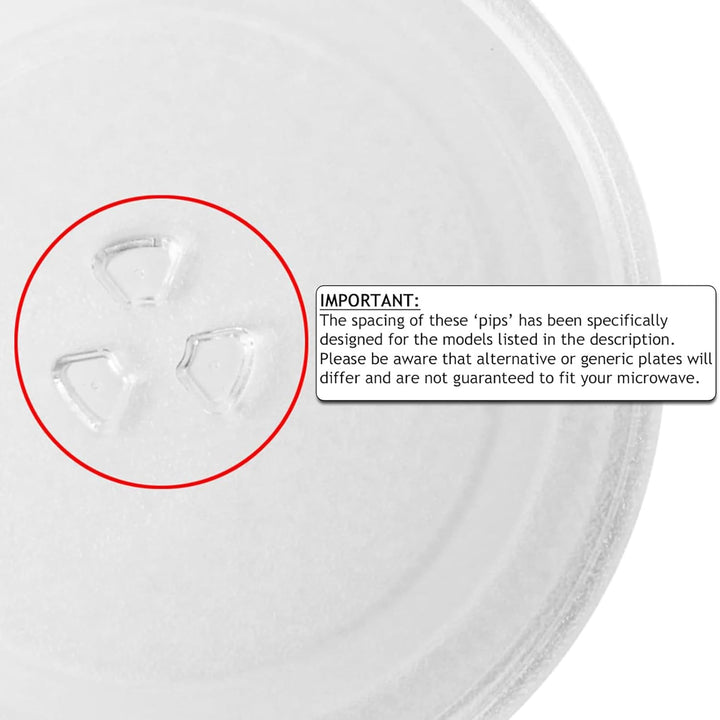 Spares2go, Universal Drehteller aus Glas für die Mikrowelle (255 mm Durchmesser)