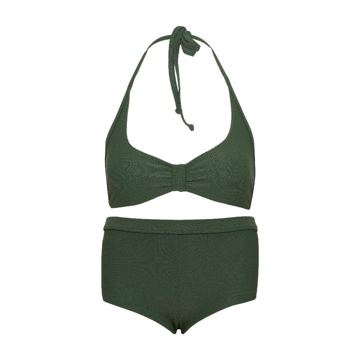 La-V Mädchen Neckholder-Bikini 140-146 Oliv, 140-146 Oliv