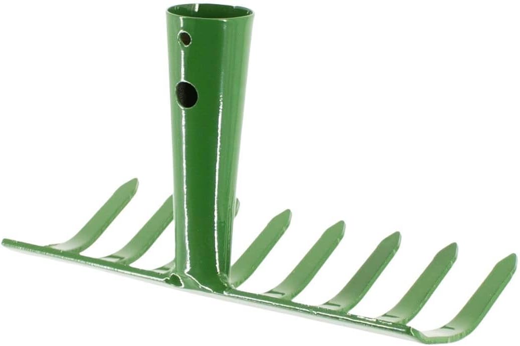 Rekord - Laubrechen mit Stiel 19 cm Kleinrechen Gartenharke Stahl pulverbeschichtet Universal Rasenr