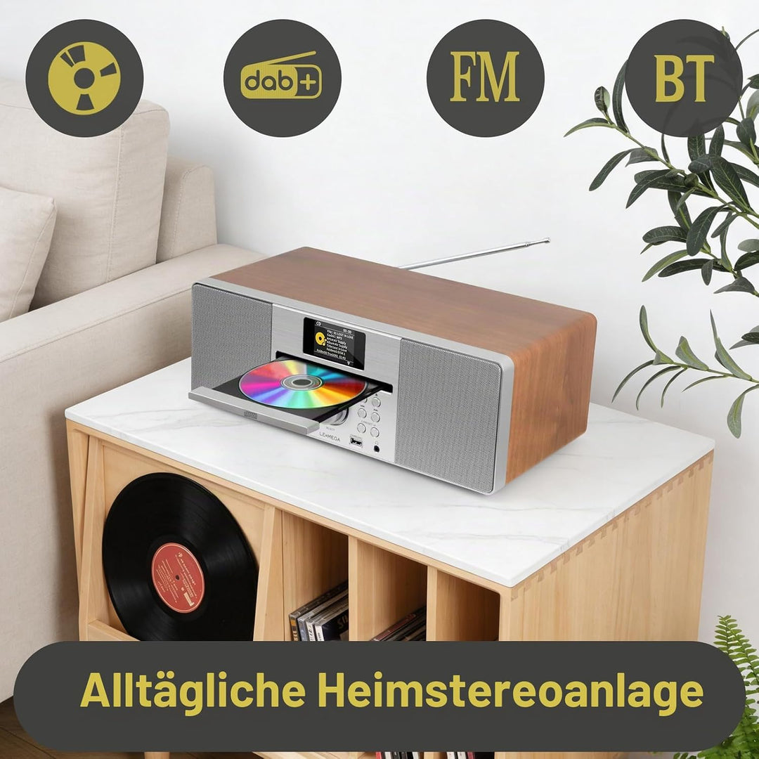LEMEGA MSY1P All-In-One Musiksystem,CD-Player,DAB/DAB+ und FM Digitalradio,Bluetooth Lautsprecher,20