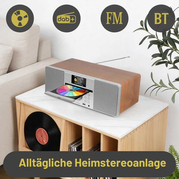 LEMEGA MSY1P All-In-One Musiksystem,CD-Player,DAB/DAB+ und FM Digitalradio,Bluetooth Lautsprecher,20