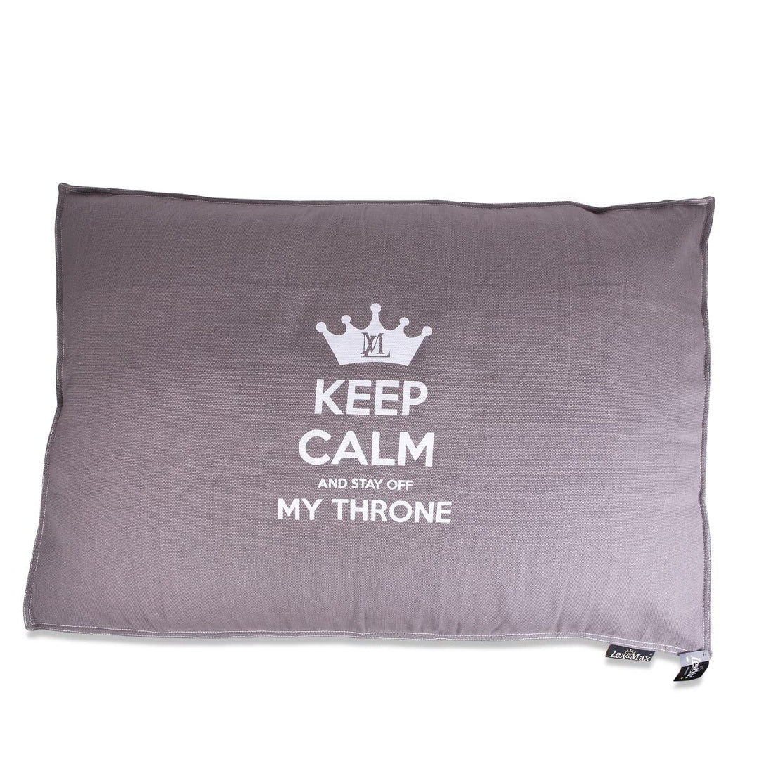 Lex & max Keep Calm lose Bezug für Hundekissen Laufgitter 120x80x9cm Taupe