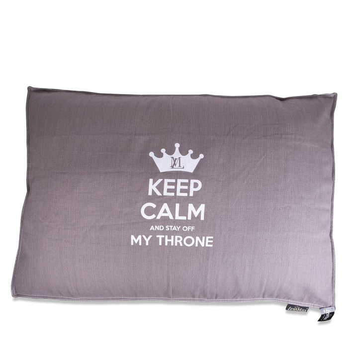 Lex & max Keep Calm lose Bezug für Hundekissen Laufgitter 120x80x9cm Taupe