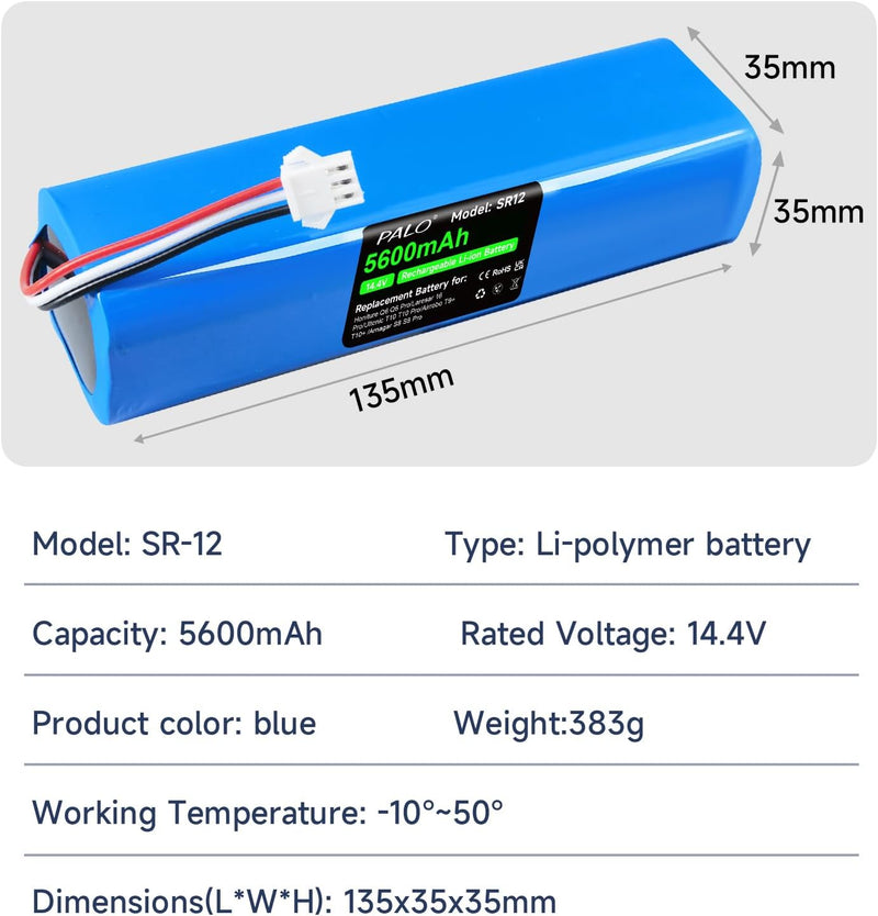 5600mAh Ersatzakku für Honiture q6 q6 Pro q6 Se,Laresar l6 Pro,Airrobo T20+ T9+ T10+, Ultenic T10 T1
