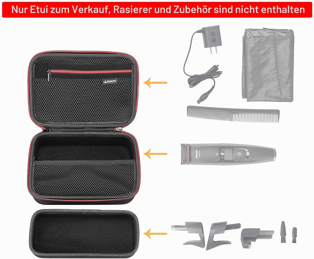RLSOCO Tasche Für Philips Barttrimmer BT5515/15 &amp; BT3206/14 &amp; BT5515/20 &amp; BT3216/14 &amp; BT5502/13 Bart
