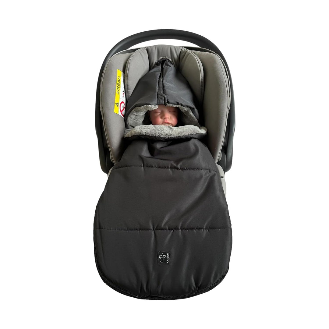 Kaiser 6538525 Babyschalenfusssack Hoody, schwarz