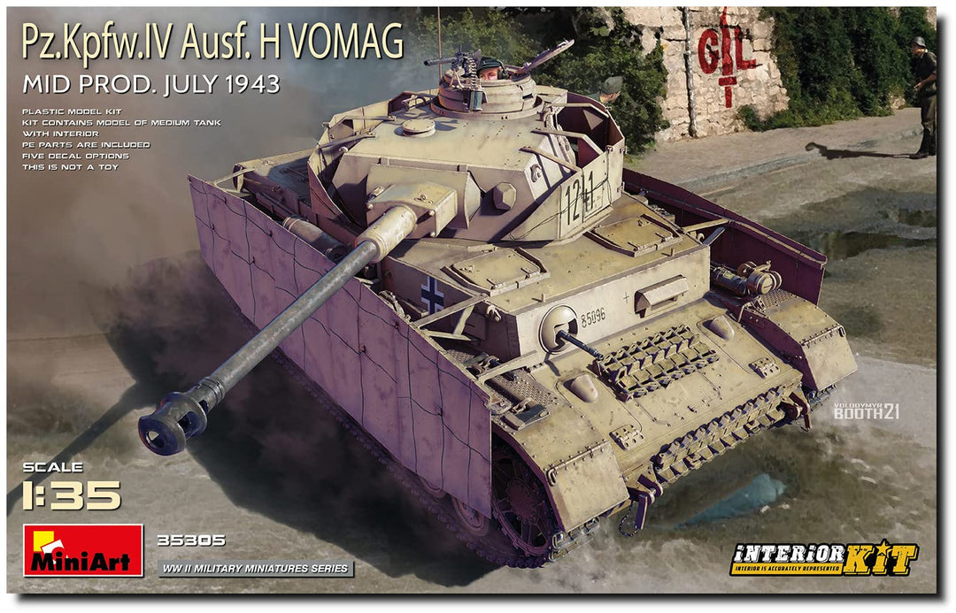 MiniArt MIN35305 1:35-Pz.Kpfw.IV AUSF H Vomag Mid Prod (Int Kit) Massstab Modell