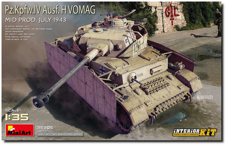 MiniArt MIN35305 1:35-Pz.Kpfw.IV AUSF H Vomag Mid Prod (Int Kit) Massstab Modell