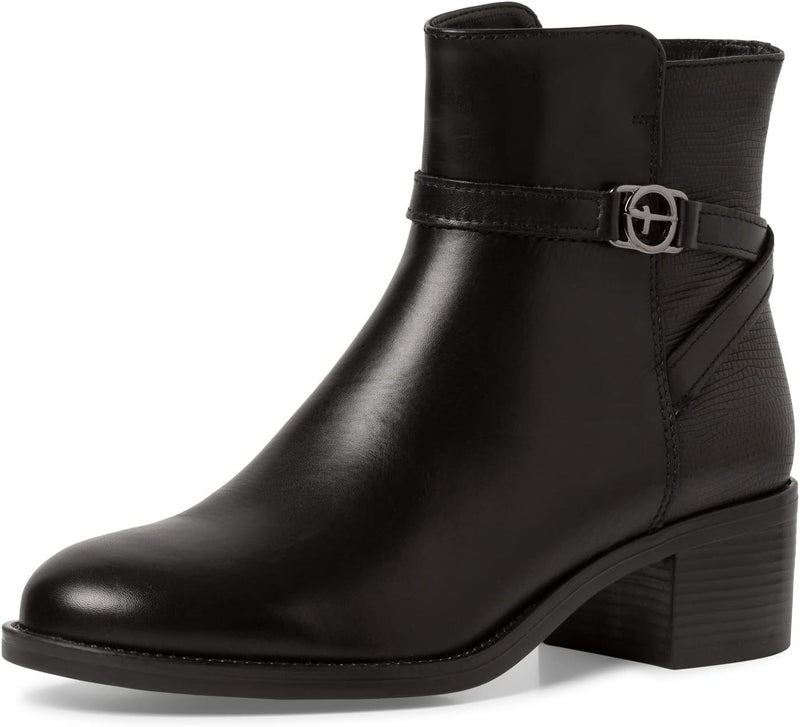 Tamaris Damen Ankle Boots, Frauen Stiefeletten,TOUCHit-Fussbett 40 EU Schwarz Black Struct, 40 EU Sc