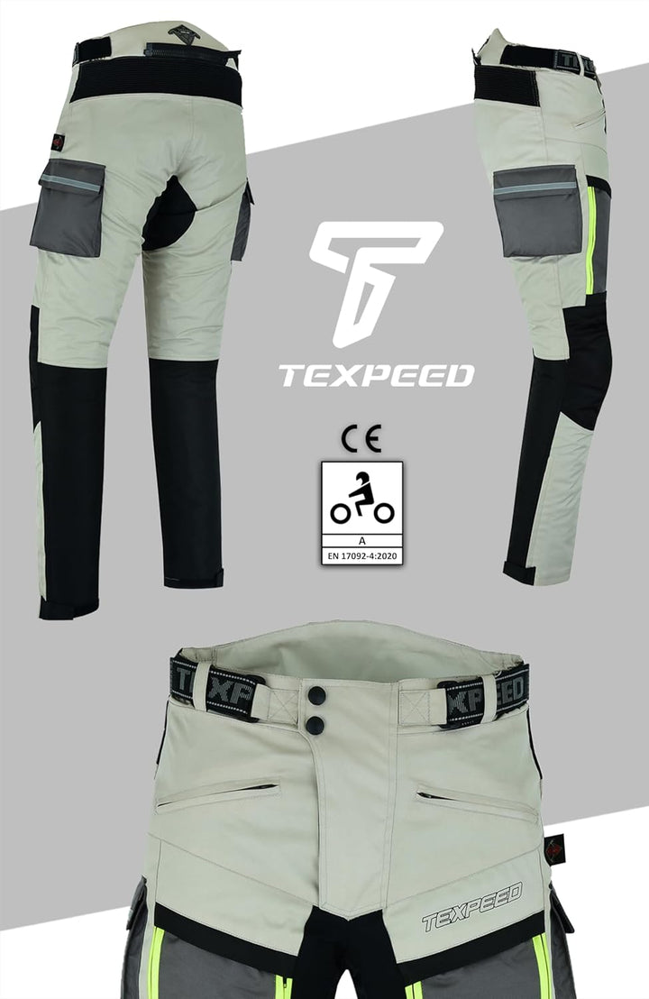 Texpeed Motorradhose Mit Protektoren Herren - Textil Wasserdicht Motorroller Motorrad Bikerin Mit Sc