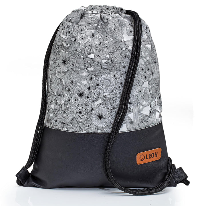 Leon grosser Premium Turnbeutel mit Innentaschen Rucksack Tasche Damen Herren Teenager Gym Bag Draw