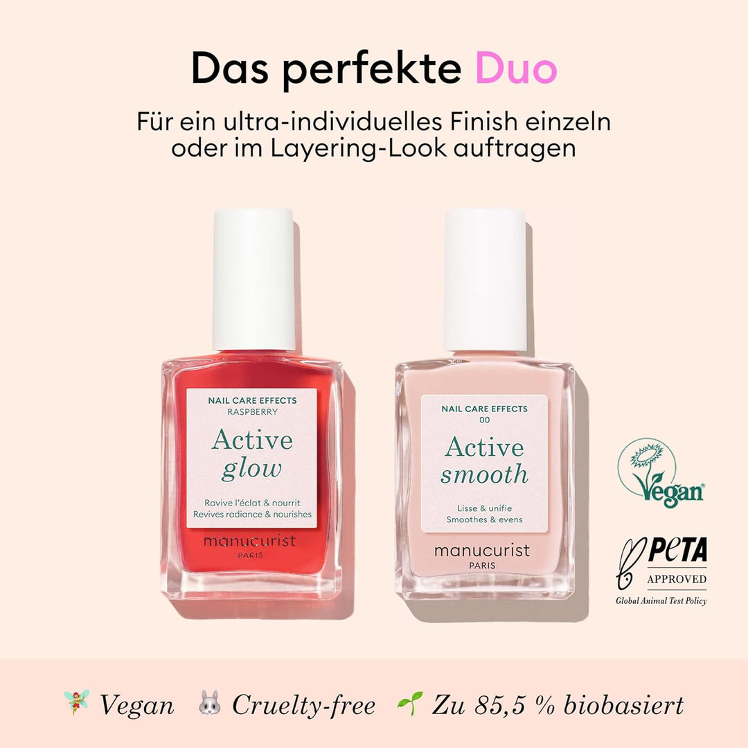 Manucurist Active Icons Duo Nagellack Set | Active Glow Raspberry und Active Smooth 00 Nagellacke –