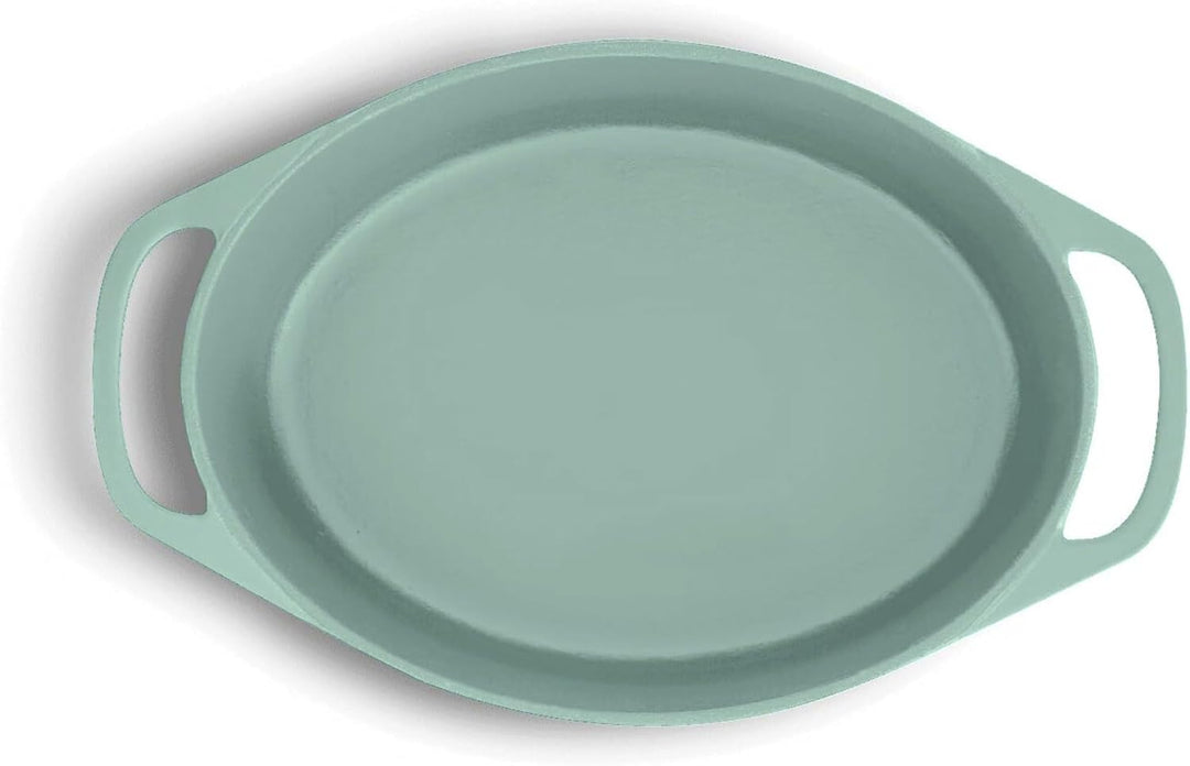 SPRINGLANE Cocotte mit Deckel, Mint, oval, 33 cm, 6,5 L, Gusseisen Bräter, Schmortopf Induktion Brät