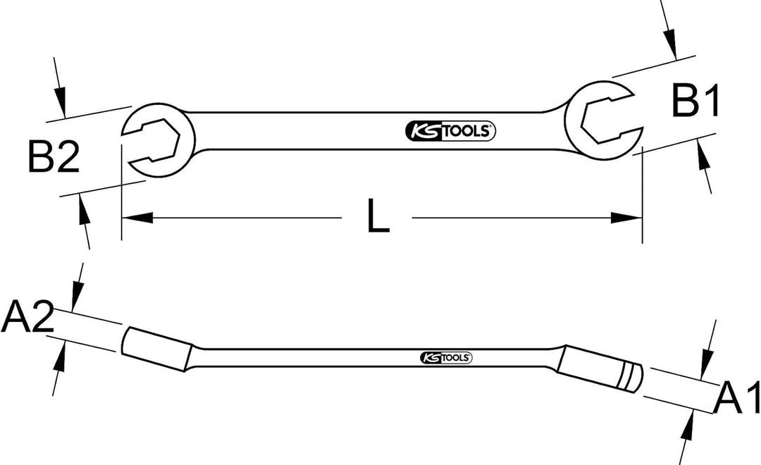 KS Tools 517.0269 CLASSIC Offener Doppel-Ringschlüssel, abgewinkelt, 30x32mm