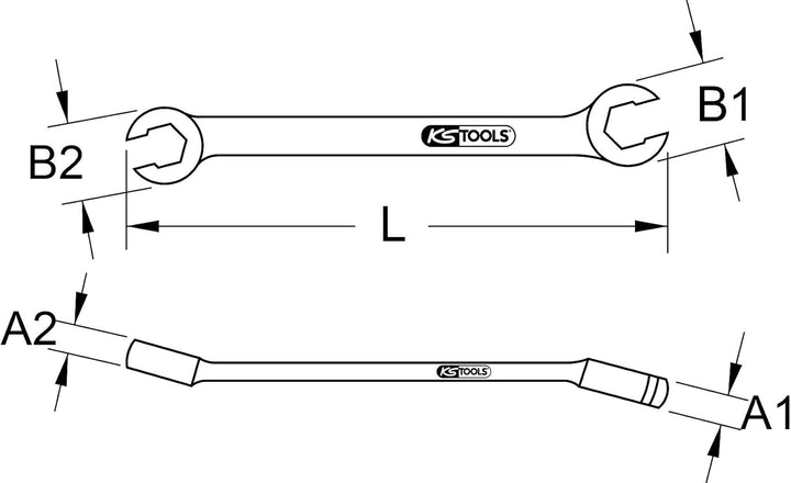 KS Tools 517.0269 CLASSIC Offener Doppel-Ringschlüssel, abgewinkelt, 30x32mm