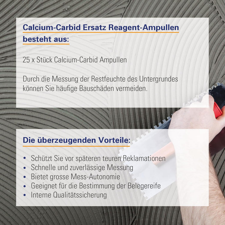Karl Dahm CM-Ampullen zur CM-Messung, 25 Stück I Zubehör für Feuchtemessung I Calcium-Carbid-Ampulle