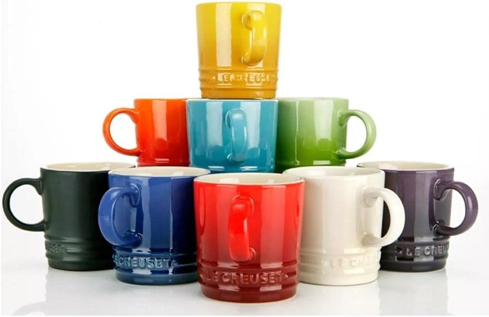 Le Creuset 6er-Set Becher aus Steinzeug, 350 ml, Regenbogen, 79114358359030 Rainbow 350 ml 6er-Set,