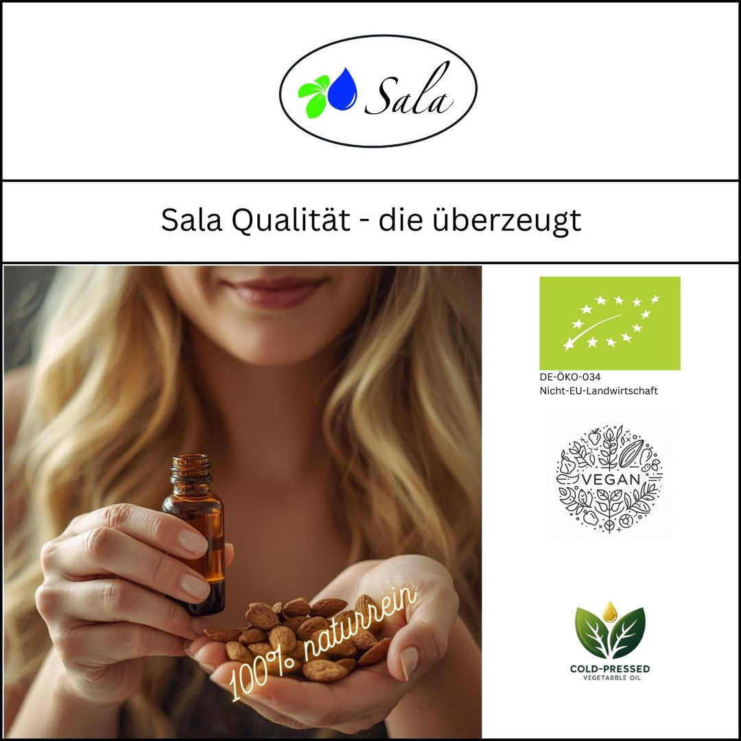 Sala Mandelöl kaltgepresst BIO 1000 ml (1 L Glasflasche), 1 L Glasflasche
