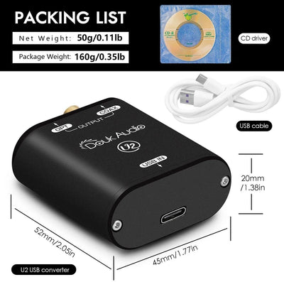 Douk Audio U2 USB Konverter XMOS XU208 Digitale Schnittstelle TOSLINK Koaxial DOP SPDIF Adapter DSD6