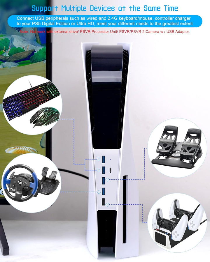 Joso 6 Ports USB Hub für P5, USB Port Expander für P5 mit 4 USB-A + 1 Ladeanschluss + 1 Typ C 3.1, K