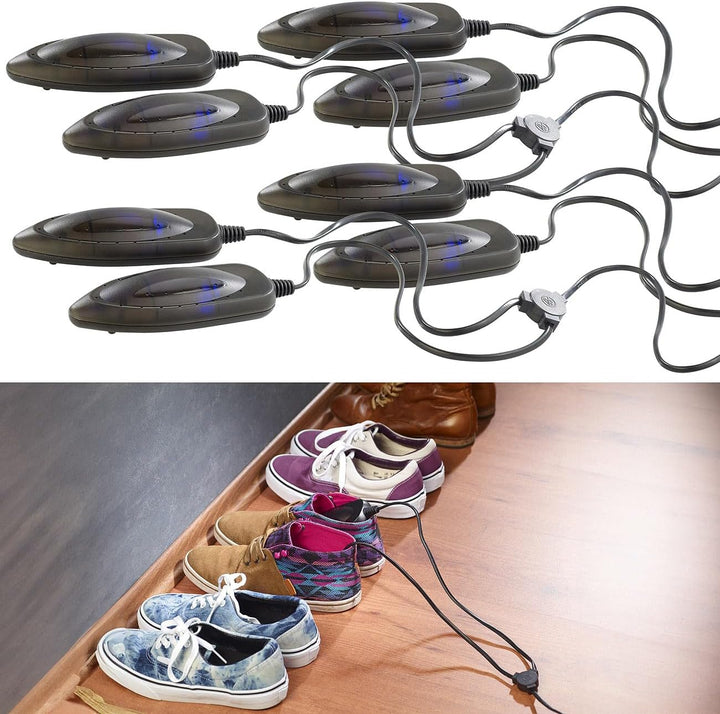 infactory Schuhtrockner für Schuhe: 4er-Set elektrische Schuhtrockner mit UV-Licht (mit Euro Stecker