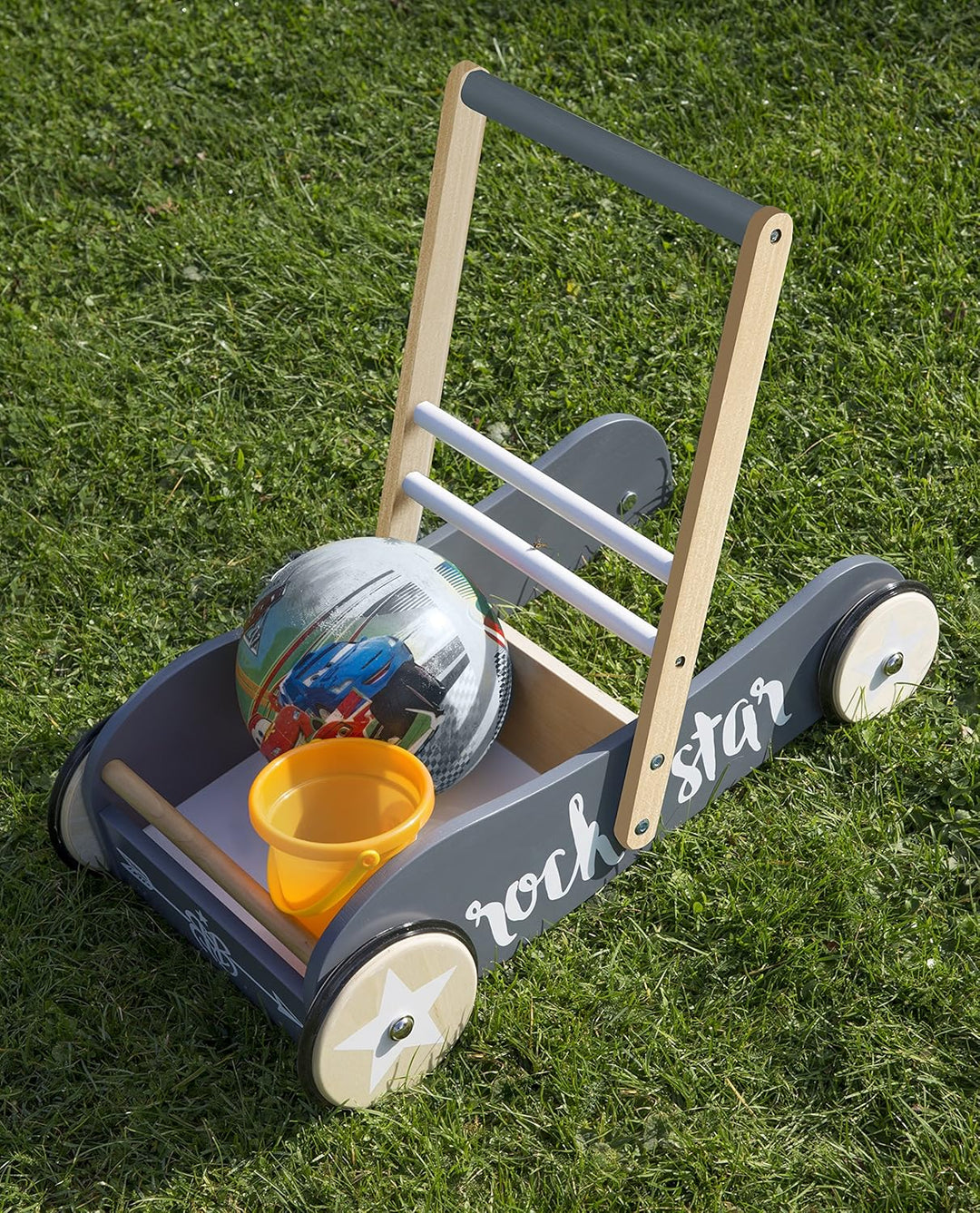 roba Lauflernwagen Rock Star Baby 3 für Babys - Lauflernhilfe mit Bremse - als Puppenwagen nutzbar -