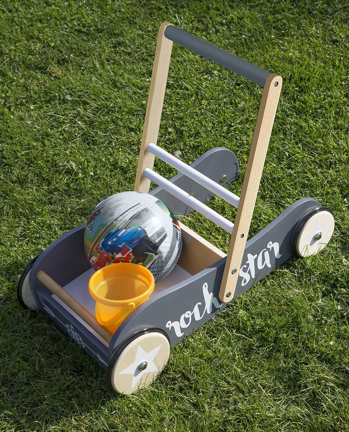 roba Lauflernwagen Rock Star Baby 3 für Babys - Lauflernhilfe mit Bremse - als Puppenwagen nutzbar -