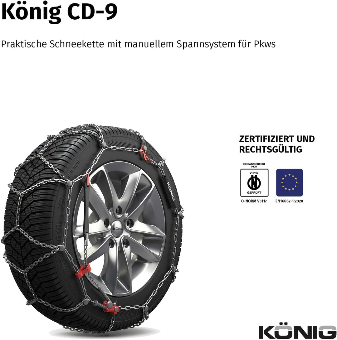 KÖNIG CD-9 065 Schneeketten, 2 Stück, CD-9 065