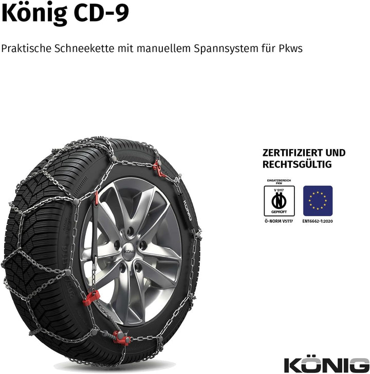 KÖNIG CD-9 065 Schneeketten, 2 Stück, CD-9 065