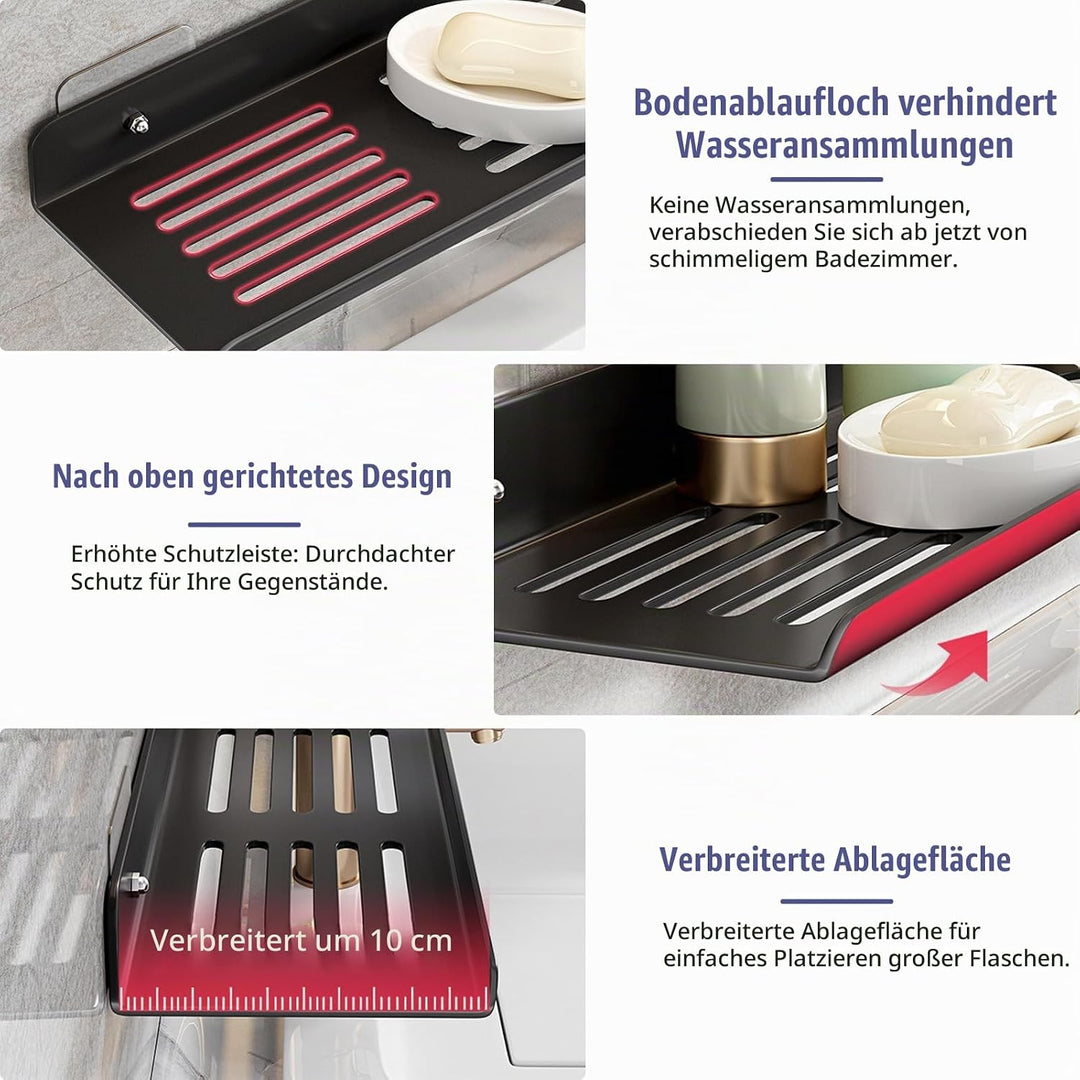 Spülbecken Organizer, Hängend Duschablage Ohne Bohren, Kohlenstoffstahl Wandmontage Duschregal, Dusc