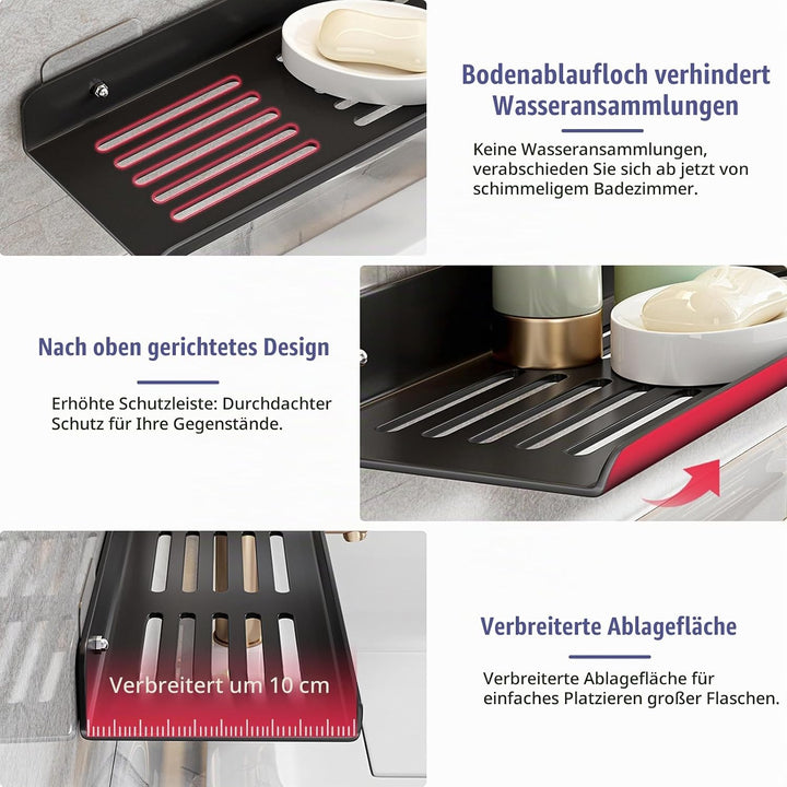 Spülbecken Organizer, Hängend Duschablage Ohne Bohren, Kohlenstoffstahl Wandmontage Duschregal, Dusc