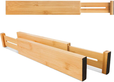 VaeFae Schubladentrenner Verstellbar Bambus Schubladenteiler, Ausziehbare Schubladen Organizer (42,5