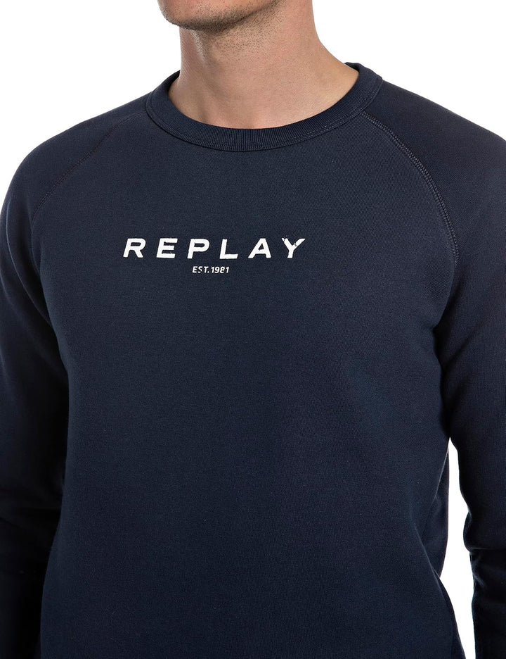 Replay Herren Sweatshirt aus Baumwollmix S Blue 085, S Blue 085