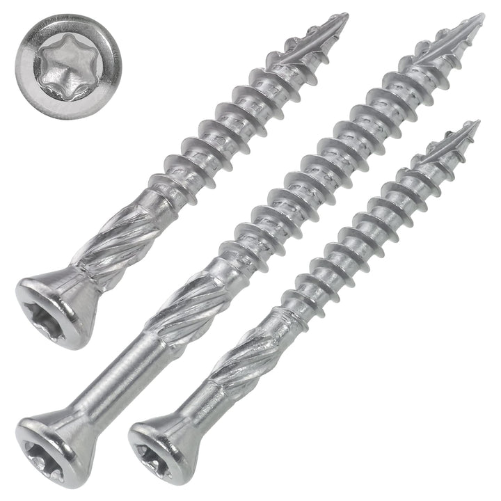 SCREW REBEL Terrassenschrauben 5 x 100 mm - 200 Stück - Edelstahl gehärtet martensitisch mit Zulassu
