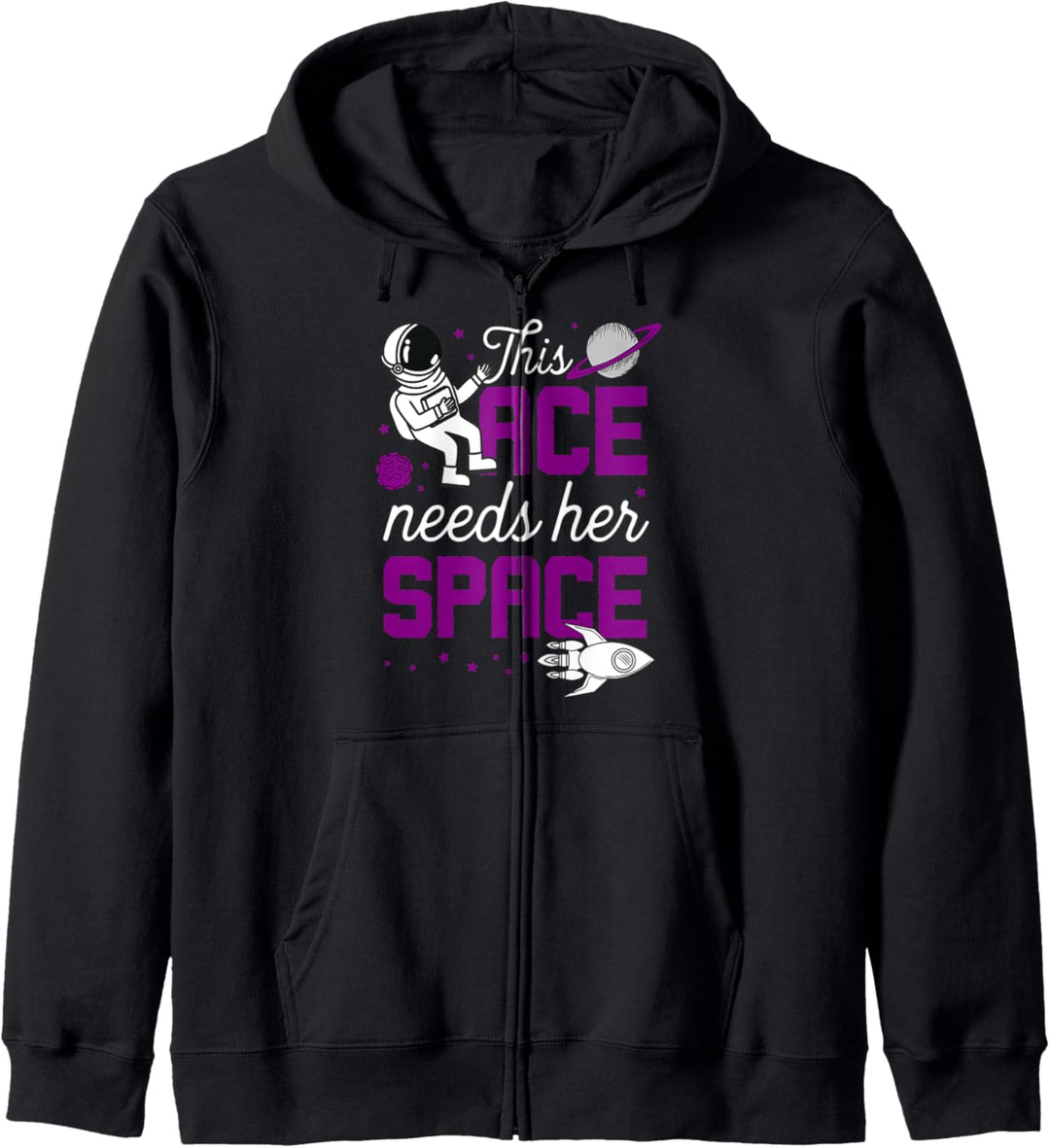 This Ace Needs Her Space Funny Cute Trendy Asexual Pride Kapuzenjacke