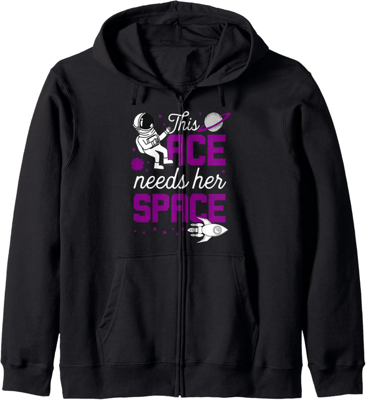 This Ace Needs Her Space Funny Cute Trendy Asexual Pride Kapuzenjacke