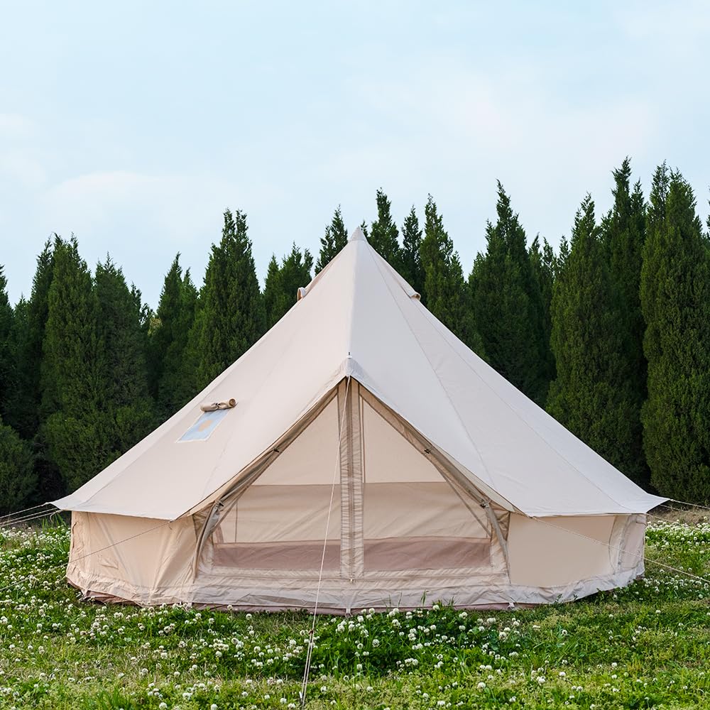 Oxford Bellzelt für Familien-Camping – Geräumige 4m Jurte mit Ofenanschluss, 4-Jahreszeiten Outdoor