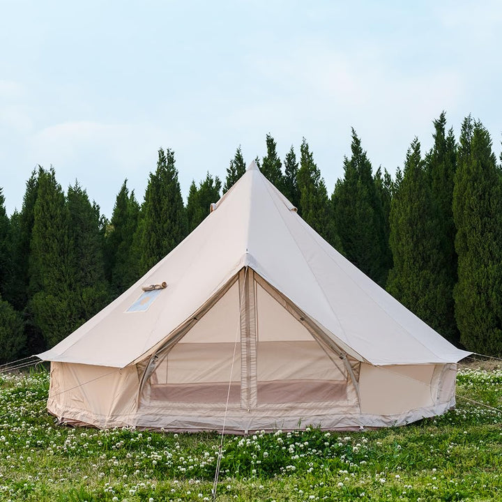 Oxford Bellzelt für Familien-Camping – Geräumige 4m Jurte mit Ofenanschluss, 4-Jahreszeiten Outdoor