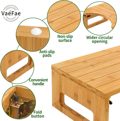 WC-Hocker aus Bambus, klappbarer Töpfchenhocker fürs Badezimmer, Leichter, langlebiger Tritthocker a