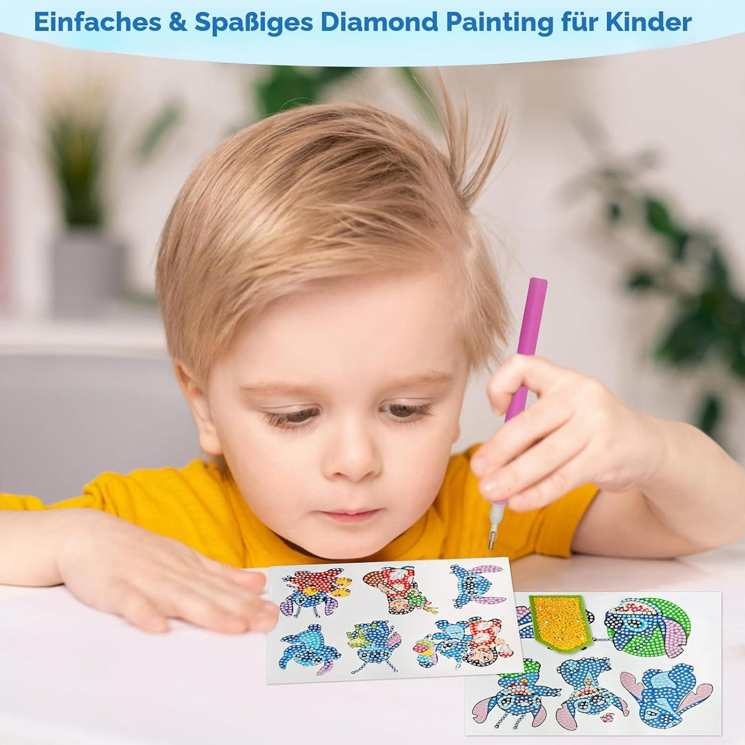 COQOYO Diamond Painting Kinder Sticker Set, 27pcs 5D Diamantmalerei Bilder, Cartoon Mini Diamant Mos