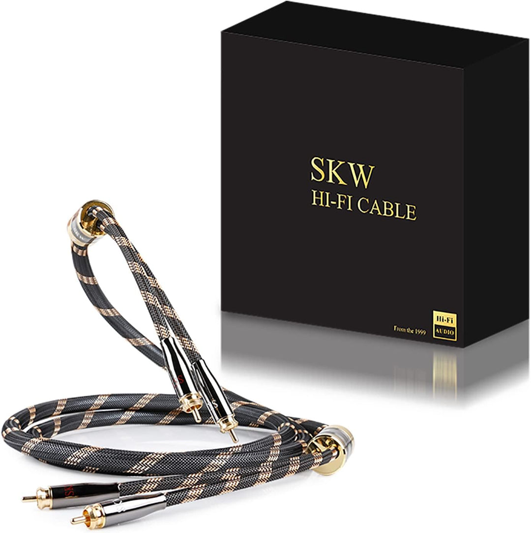 SKW Upgrad Audiophiles Cinch Audio Kabel, 2RCA Stecker zu 2RCA Stecker HiFi System Converter Adapter