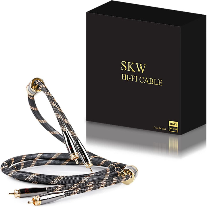 SKW Upgrad Audiophiles Cinch Audio Kabel, 2RCA Stecker zu 2RCA Stecker HiFi System Converter Adapter