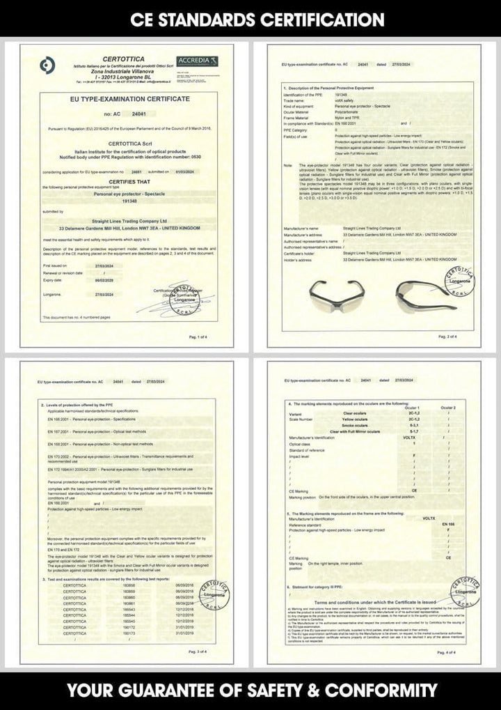 voltX 3 x Constructor' BIFOKALE Schutzbrille mit Lesehilfe (+2.5 Dioptrie klare, gelbe & polarisiert